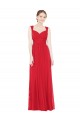 Achat Rouge Trapèze Mousseline Longue Robes demoiselle d'honneur