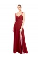 Achat Rouge Trapèze Mousseline Longue Robes demoiselle d'honneur