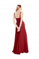 Achat Rouge Trapèze Mousseline Longue Robes demoiselle d'honneur