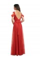 Achat Rouge Trapèze Tulle Longue Robes demoiselle d'honneur