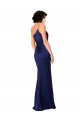 Achat Saphir Trapèze Satiné Soyeux Longue Formelles Robes demoiselle d'honneur / Robes de soirée / Robes de bal