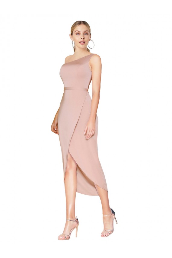 Achat Sirène Col Haut Crêpe Stretch Courte Asymétrique Robes demoiselle d'honneur / Robes de soirée / Robes de cocktail