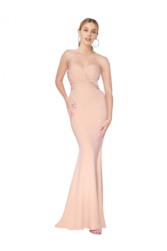 Achat Sirène Col Haut Crêpe Stretch Longue Formelles Robes demoiselle d'honneur / Robes de soirée / Robes de bal