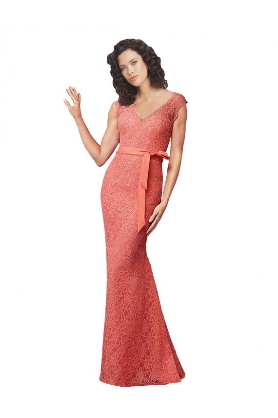 Achat Sirène Col V Dentelle Longue Robes demoiselle d'honneur