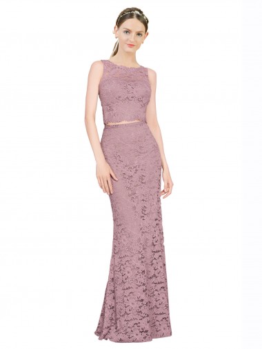 Achat Sirène Illusion Dentelle Longue Robes demoiselle d'honneur / Robes de bal