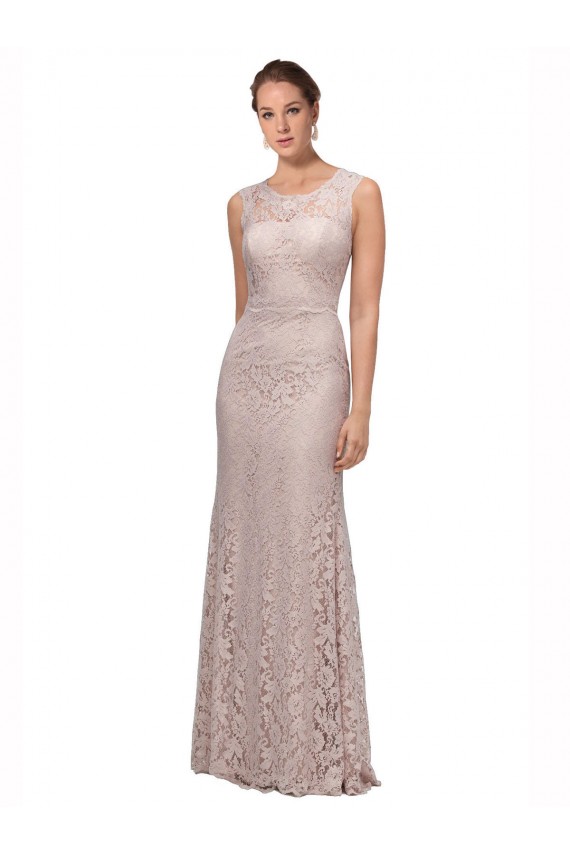 Achat Sirène Illusion Scoop Dentelle Longue Robes demoiselle d'honneur / Robes de bal