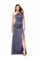 Achat Sirène Licou Satiné Soyeux Longue Formelles Robes demoiselle d'honneur / Robes de soirée / Robes de bal