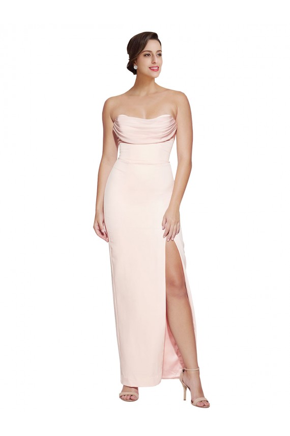 Achat Sirène Satiné Stretch Longue Formelles Robes demoiselle d'honneur / Robes de soirée / Robes de bal