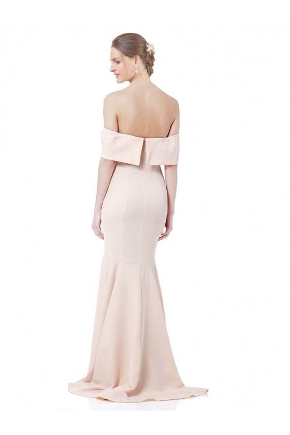 Achat Sirène Épaule Dénudée Col Haut Crêpe Stretch Longue Formelles Robes demoiselle d'honneur / Robes de soirée / Robes de bal