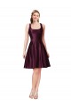 Achat Trapèze Bateau Satiné Courte Robes demoiselle d'honneur / Robes de bal / Robes de cocktail