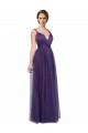 Achat Trapèze Bretelles spaghetti Bateau Tulle Longue Robes demoiselle d'honneur