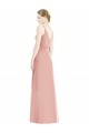 Achat Trapèze Bretelles spaghetti Col V Mousseline Longue Robes demoiselle d'honneur