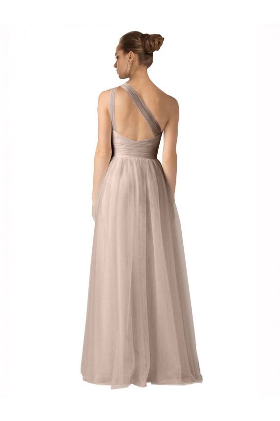 Achat Trapèze Bretelles spaghetti Tulle Longue Robes demoiselle d'honneur