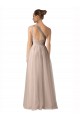 Achat Trapèze Bretelles spaghetti Tulle Longue Robes demoiselle d'honneur