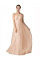 Achat Trapèze Bretelles spaghetti Tulle Longue Robes demoiselle d'honneur