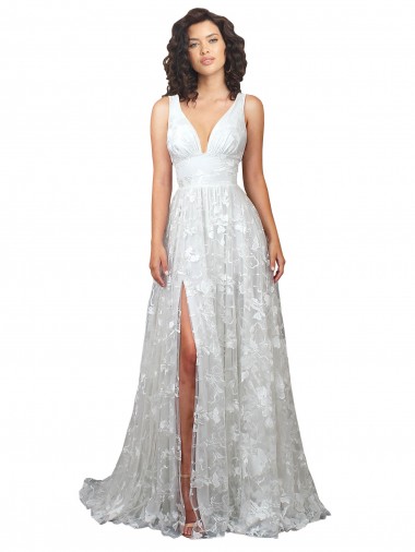 Achat Trapèze Col V Dentelle Robes de mariée