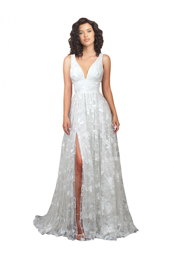 Achat Trapèze Col V Dentelle Robes de mariée