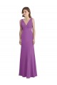 Achat Trapèze Col V Mousseline Longue Robes demoiselle d'honneur