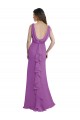 Achat Trapèze Col V Mousseline Longue Robes demoiselle d'honneur