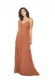 Achat Trapèze Col V Mousseline Longue Robes demoiselle d'honneur