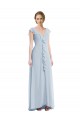 Achat Trapèze Col V Mousseline Longue Robes demoiselle d'honneur