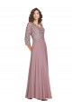 Achat Trapèze Col V Mousseline Longue Robes demoiselle d'honneur / Robes de bal