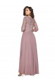 Achat Trapèze Col V Mousseline Longue Robes demoiselle d'honneur / Robes de bal