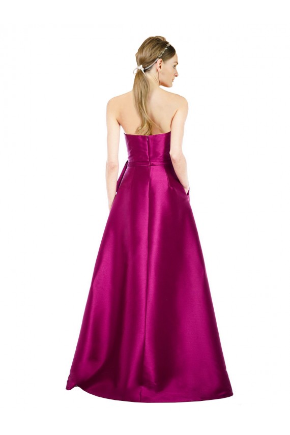 Achat Trapèze Col V Satiné Longue Robes demoiselle d'honneur / Robes de bal