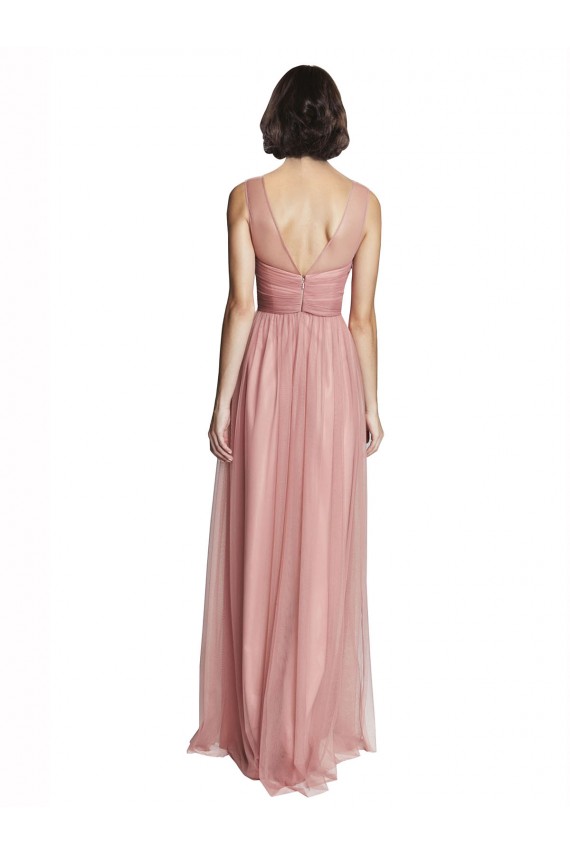 Achat Trapèze Col V Tulle Longue Robes demoiselle d'honneur