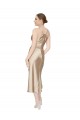 Achat Trapèze Col V midi Satiné Soyeux Courte Robes demoiselle d'honneur / Robes de soirée / Robes de cocktail