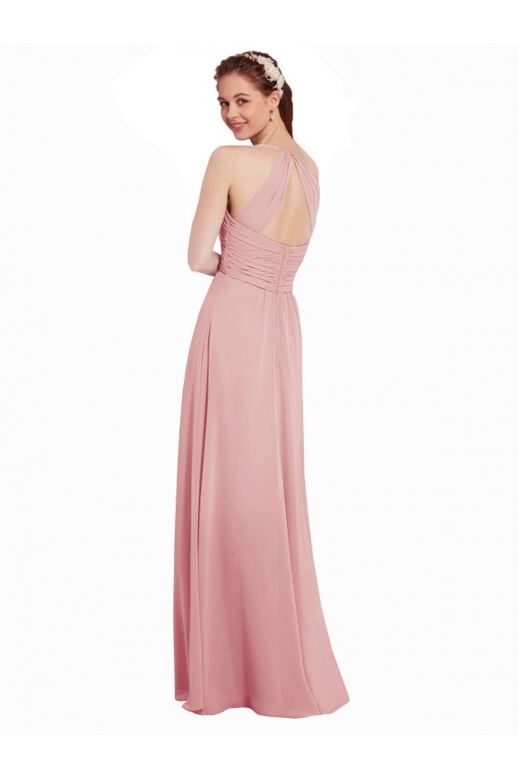 Achat Trapèze Licou Mousseline Longue Robes demoiselle d'honneur
