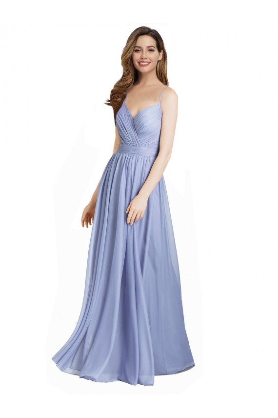Achat Trapèze Mousseline Dentelle Longue Robes demoiselle d'honneur