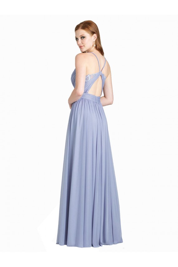 Achat Trapèze Mousseline Dentelle Longue Robes demoiselle d'honneur