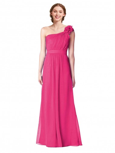 Achat Trapèze Mousseline Longue Robes demoiselle d'honneur