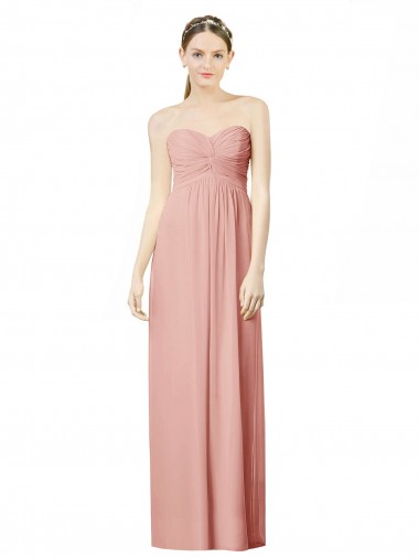Achat Trapèze Mousseline Longue Robes demoiselle d'honneur
