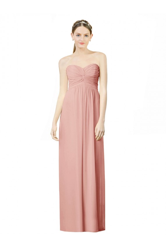 Achat Trapèze Mousseline Longue Robes demoiselle d'honneur