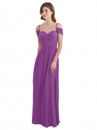 Achat Trapèze Mousseline Longue Robes demoiselle d'honneur