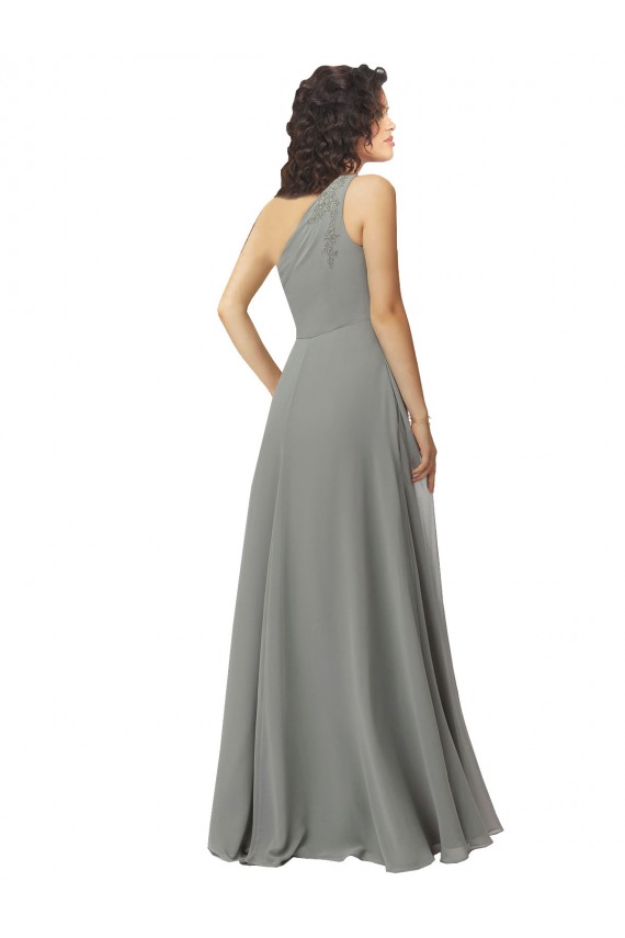 Achat Trapèze Mousseline Longue Robes demoiselle d'honneur
