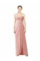 Achat Trapèze Sans bretelle Mousseline Longue Asymétrique Robes demoiselle d'honneur