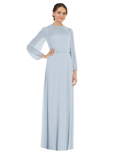 Achat Trapèze Sans bretelle Mousseline Longue Formelles Robes demoiselle d'honneur / Robes de soirée