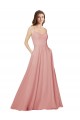 Achat Trapèze Sans bretelle Mousseline Longue Robes demoiselle d'honneur