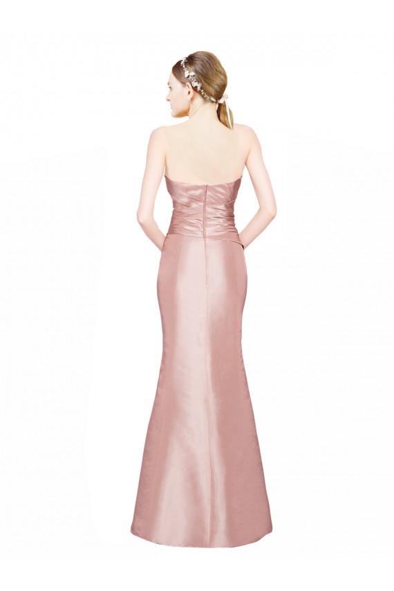 Achat Trapèze Sans bretelle Satiné Stretch Longue Formelles Robes demoiselle d'honneur / Robes de soirée / Robes de bal