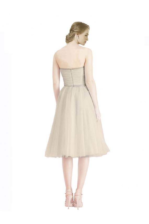 Achat Trapèze Sans bretelle Tulle Courte Robes demoiselle d'honneur / Robes de cocktail