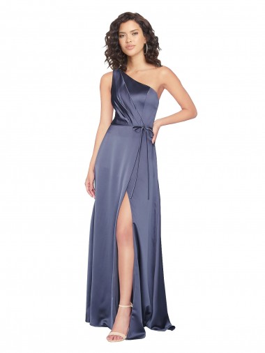 Achat Trapèze Satiné Soyeux Longue Formelles Robes demoiselle d'honneur / Robes de soirée / Robes de bal