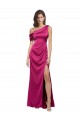 Achat Trapèze Satiné Stretch Longue Formelles Robes demoiselle d'honneur / Robes de soirée / Robes de bal