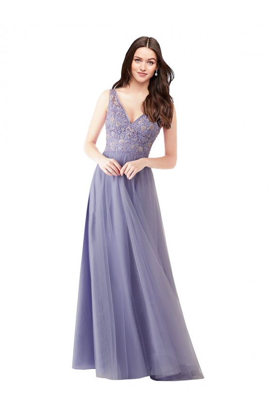 Achat Trapèze Tulle Dentelle Longue Robes demoiselle d'honneur