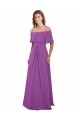 Achat Trapèze Épaule Dénudée Bretelles spaghetti Mousseline Longue Robes demoiselle d'honneur