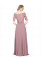 Achat Trapèze Épaule Dénudée Mousseline Dentelle Longue Robes demoiselle d'honneur / Robes de bal