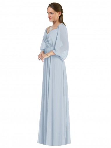 Achat Trapèze Épaule Dénudée Mousseline Longue Formelles Robes demoiselle d'honneur / Robes de soirée