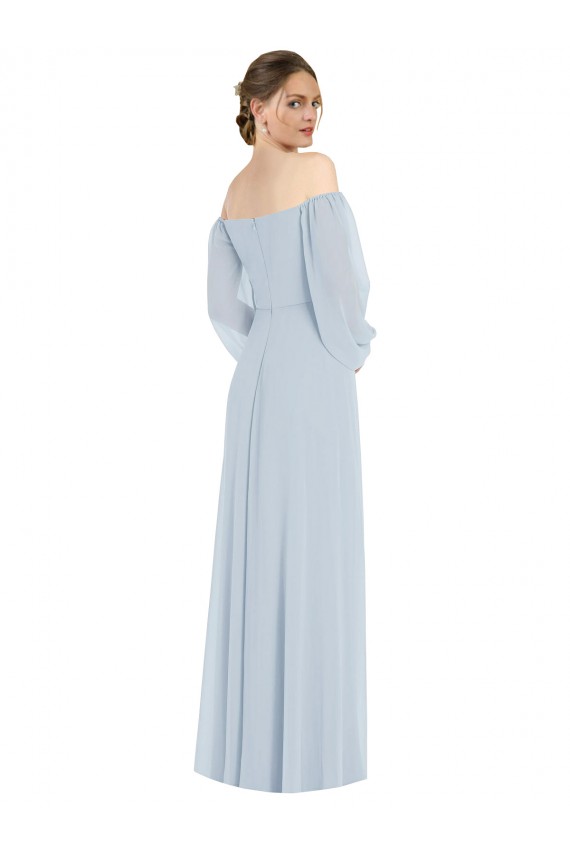 Achat Trapèze Épaule Dénudée Mousseline Longue Formelles Robes demoiselle d'honneur / Robes de soirée